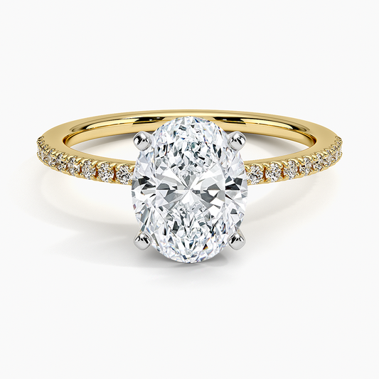 Ballad Half Coverage Diamond Ring (1/8 ct. tw.) - Oval Center Stone