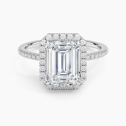 Cambria Halo Diamond Ring - Emerald Cut Center Stone