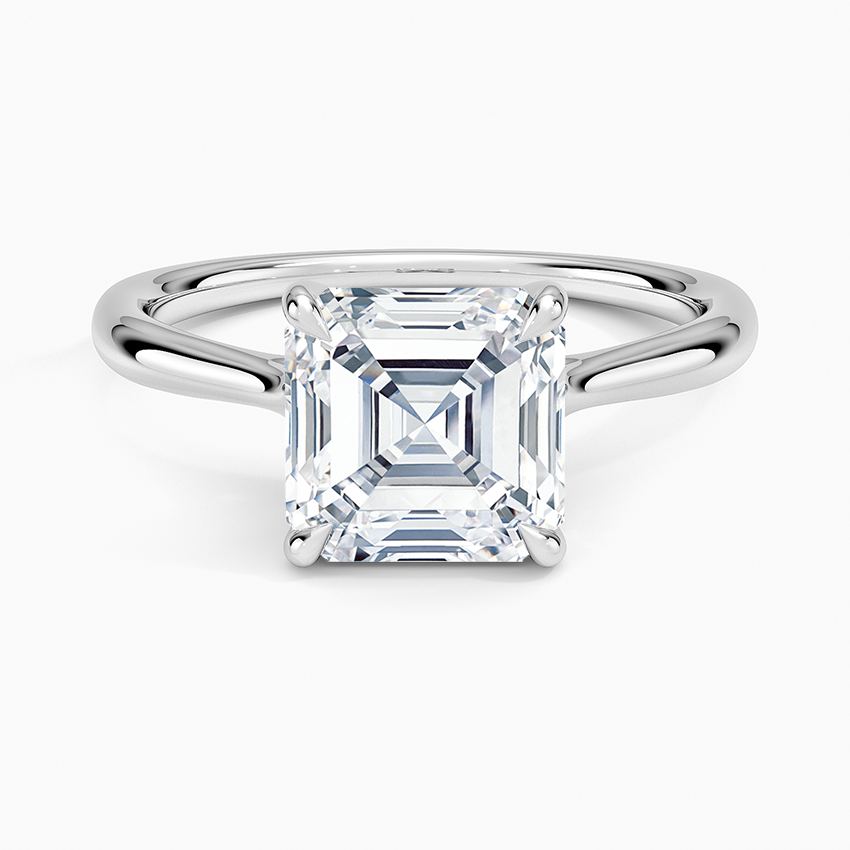 Freesia Cathedral Solitaire Ring - Asscher Cut Center Stone