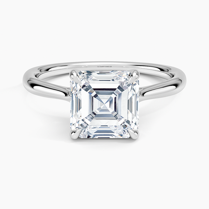Freesia Cathedral Solitaire Ring - Asscher Cut Center Stone