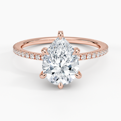 Viviana Three-Quarter Coverage Six-Prong Diamond Ring (1/3 ct. tw.) - Pear Center Stone