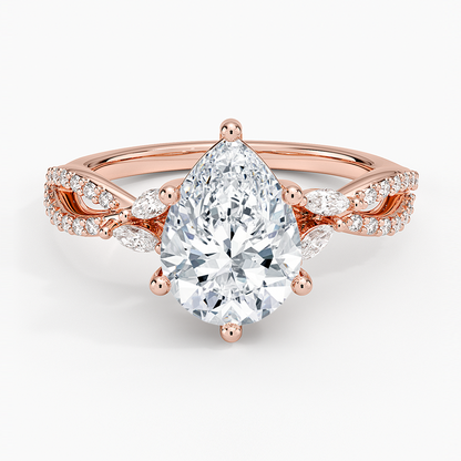 Luxe Willow Diamond Ring (1/4 ct. tw.) - Pear Center Stone