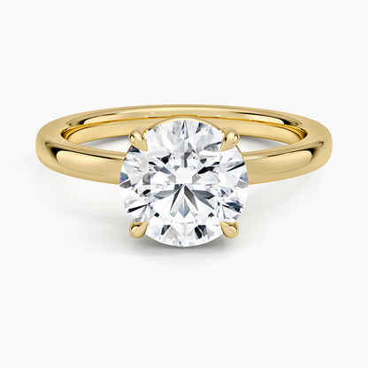 Dara Low-Profile Solitaire Ring - Round Center Stone