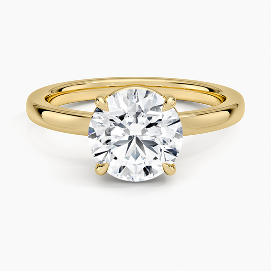 Dara Low-Profile Solitaire Ring - Round Center Stone