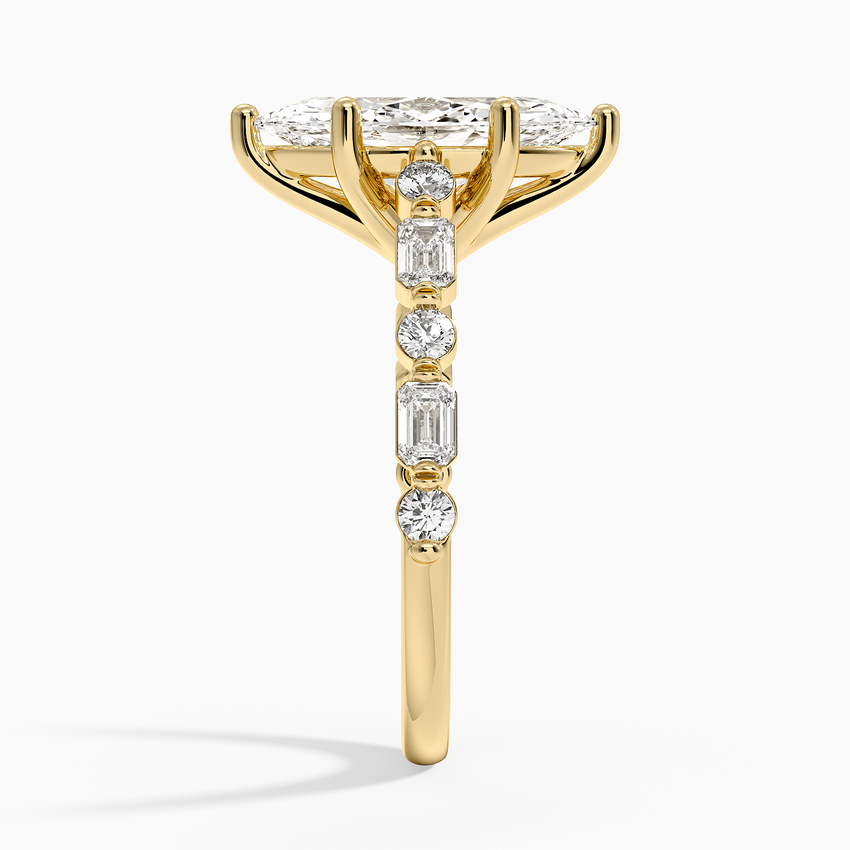 Kensington Half Coverage Diamond Ring (1/2 ct. tw.) - Marquise Cut Center Stone