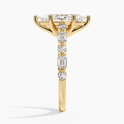 Kensington Half Coverage Diamond Ring (1/2 ct. tw.) - Marquise Cut Center Stone