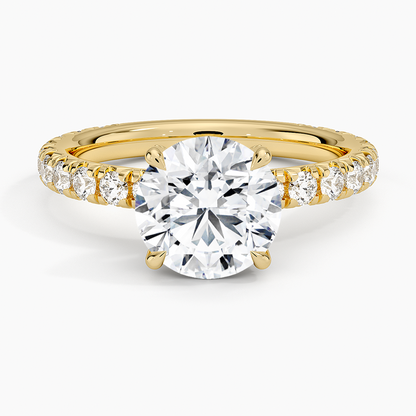 Olympia Three-Quarter Coverage Diamond Ring - Round Center Stone