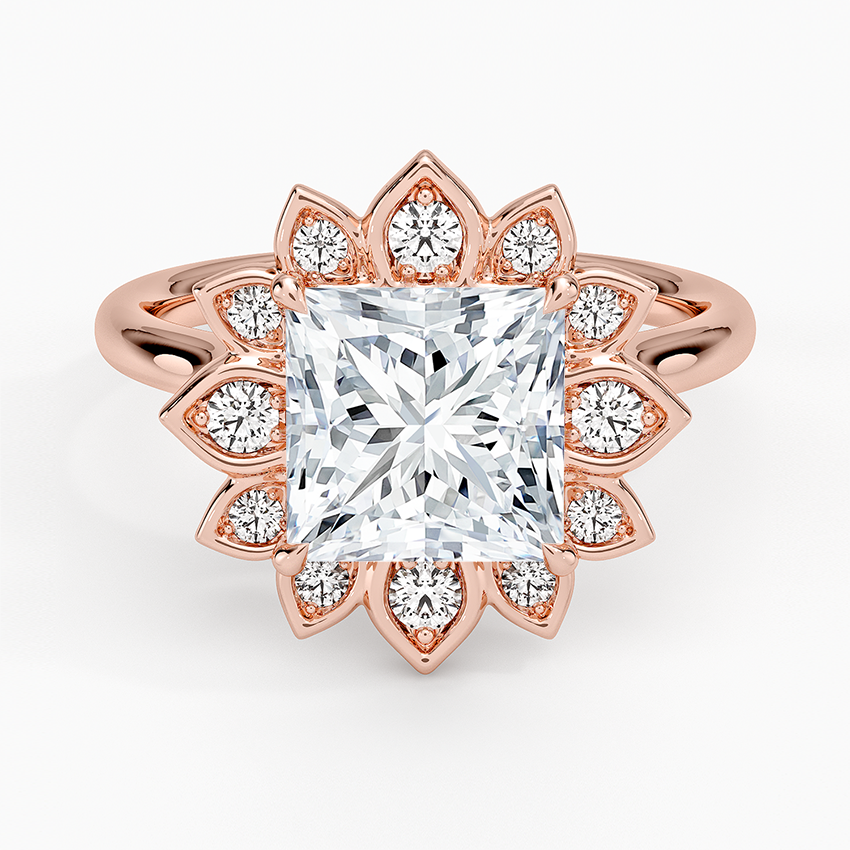 Fiore Halo Diamond Ring (1/4 ct. tw.) - Princess Cut Center Stone