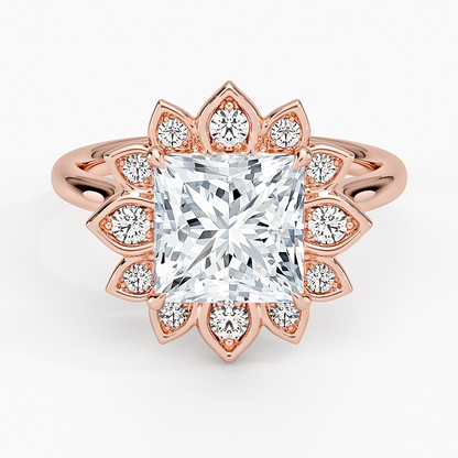 Fiore Halo Diamond Ring (1/4 ct. tw.) - Princess Cut Center Stone