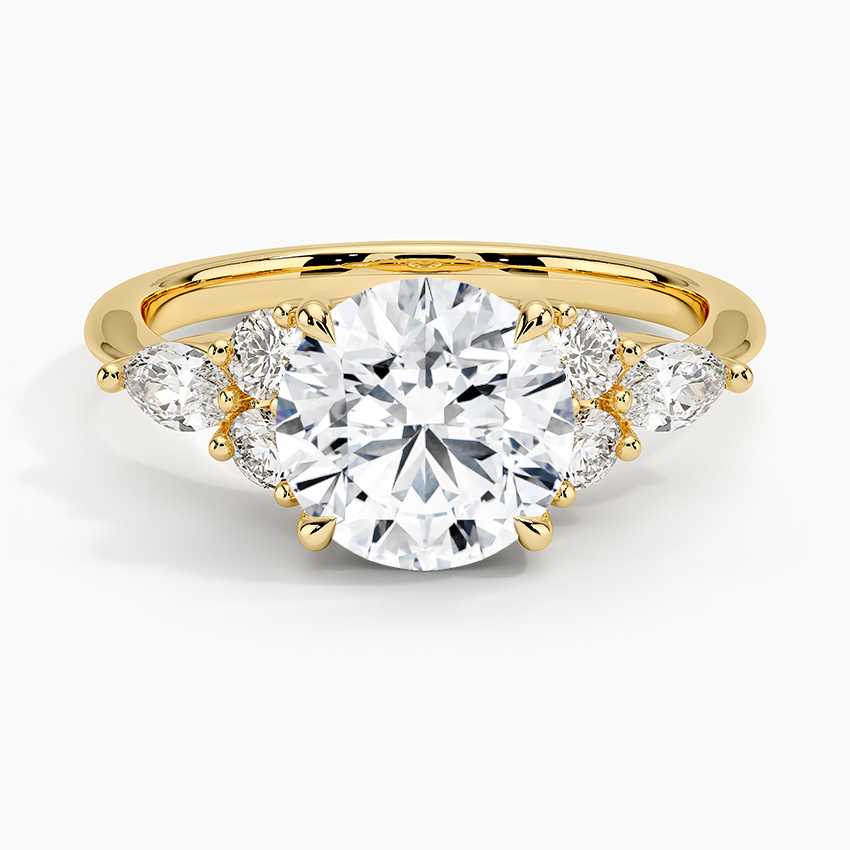 Luxe Nadia Diamond Ring - Round Center Stone