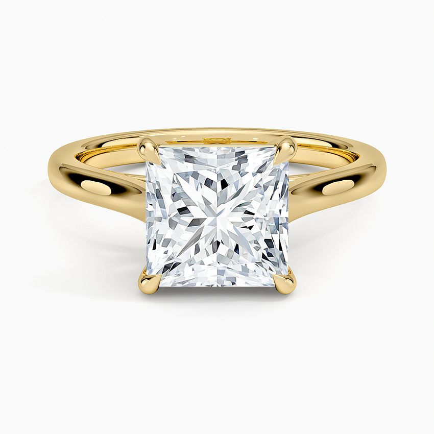 2mm Provence Solitaire Ring - Princess Cut Center Stone
