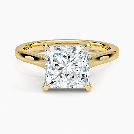 2mm Provence Solitaire Ring - Princess Cut Center Stone