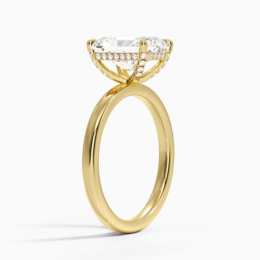 Lumiere 2mm Diamond Ring (1/8 ct. tw.) - Radiant Cut Center Stone