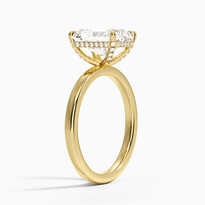 Lumiere 2mm Diamond Ring (1/8 ct. tw.) - Radiant Cut Center Stone