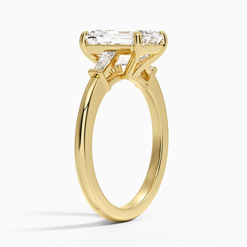 Symphony Tapered Baguette Three Stone Diamond Ring (1/5 ct. tw.) - Emerald Cut Center Stone