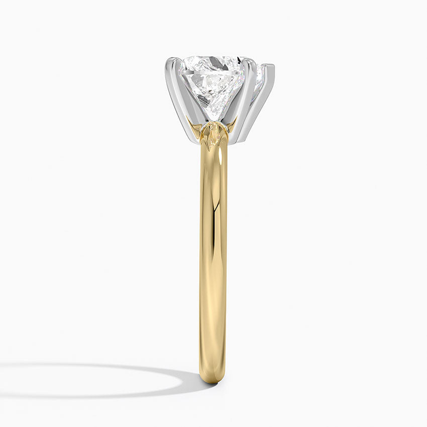 Comfort Fit 2mm Six-Prong Solitaire Ring - Heart Center Stone