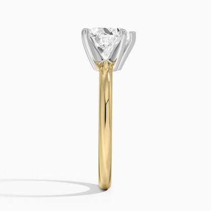 Comfort Fit 2mm Six-Prong Solitaire Ring - Heart Center Stone