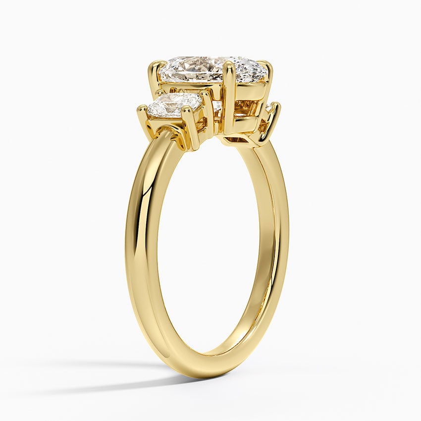 Helena Radiant-Cut Three Stone Diamond Ring (3/8 ct. tw.) - Oval Center Stone