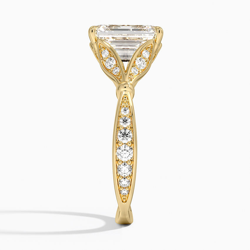 Zinnia Diamond Ring (1/3 ct. tw.) - Emerald Cut Center Stone