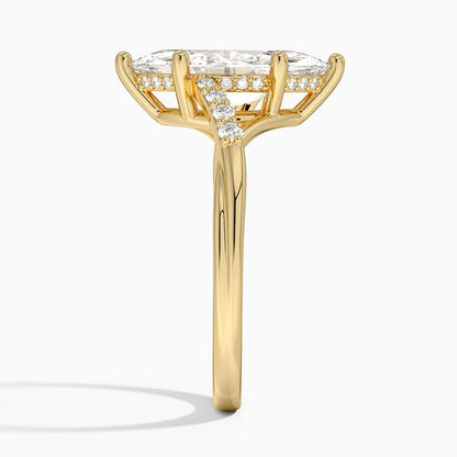 Chamise Hidden Halo Diamond Ring - Marquise Center Stone