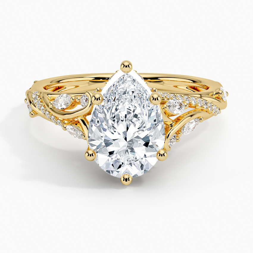 Begonia Vine Diamond Ring (1/2 ct. tw.) - Pear Center Stone