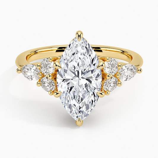 Luxe Nadia Diamond Ring - Marquise Center Stone