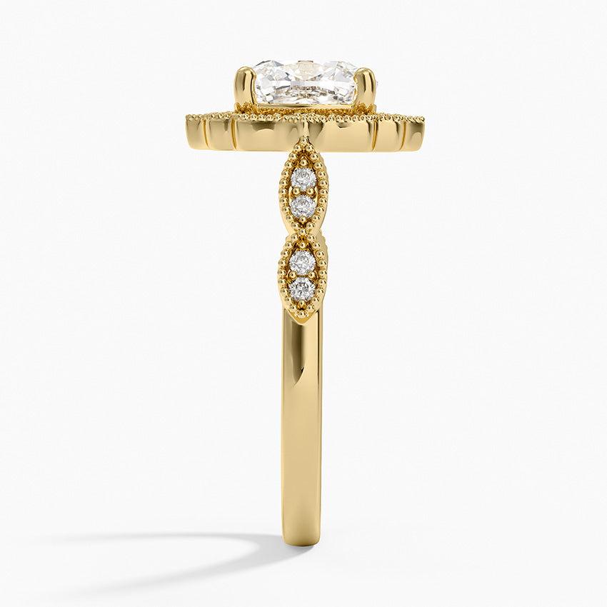 Cadenza Halo Diamond Ring - Cushion Cut Center Stone