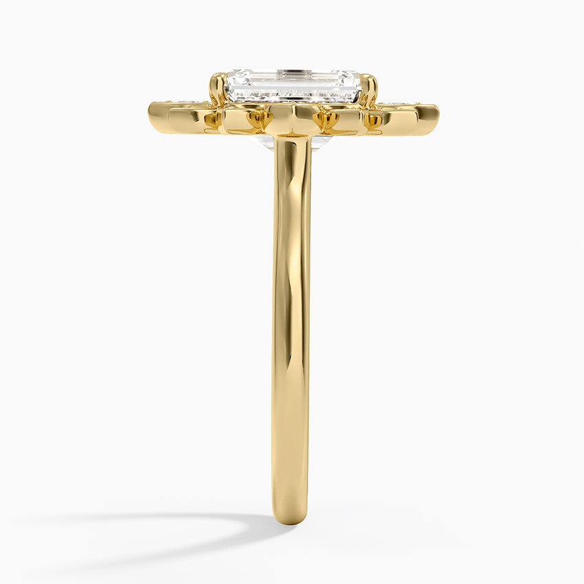 Fiore Halo Diamond Ring (1/4 ct. tw.) - Emerald Cut Center Stone