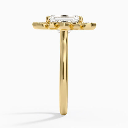 Fiore Halo Diamond Ring (1/4 ct. tw.) - Emerald Cut Center Stone