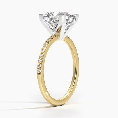 Ballad Half Coverage Diamond Ring (1/8 ct. tw.) - Princess Cut Center Stone