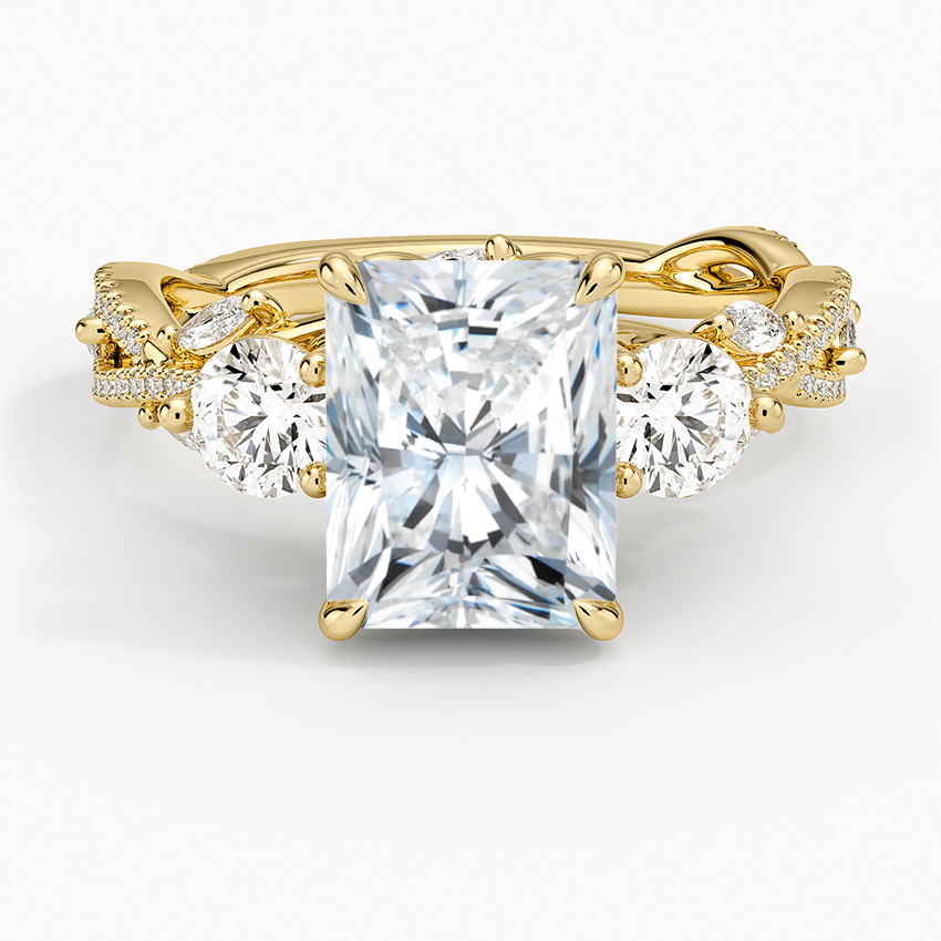 Luxe Secret Garden Three Stone Diamond Ring (1 ct. tw.) - Radiant Cut Center Stone