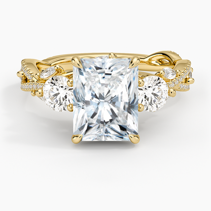 Luxe Secret Garden Three Stone Diamond Ring (1 ct. tw.) - Radiant Cut Center Stone