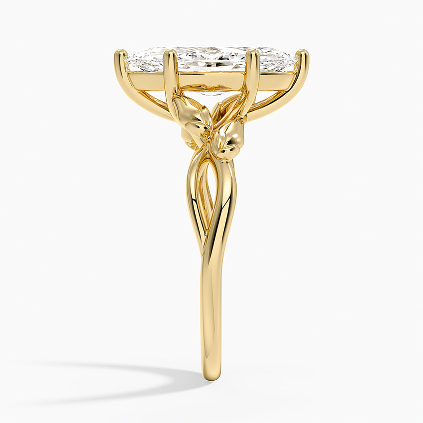 Budding Willow Solitaire Ring - Marquise Center Stone