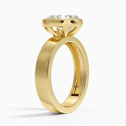 Peyton Bezel Diamond Solitaire Ring - Pear Center Stone