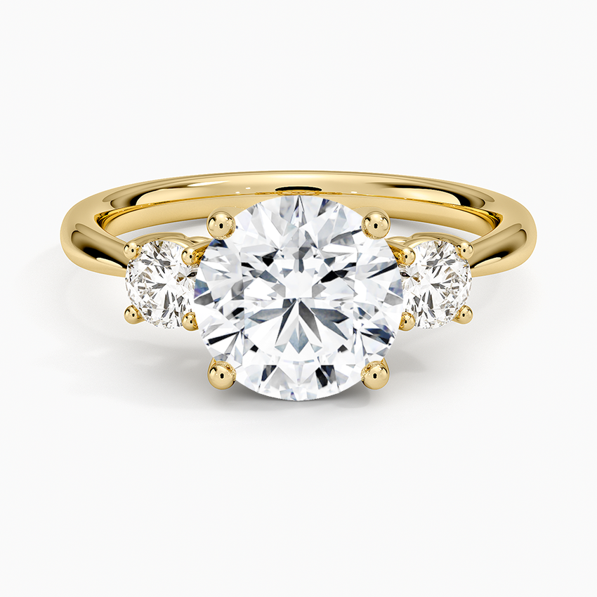 Selene Three Stone Diamond Ring (1/3 ct. tw.) - Round Center Stone