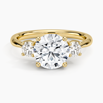 Selene Three Stone Diamond Ring (1/3 ct. tw.) - Round Center Stone