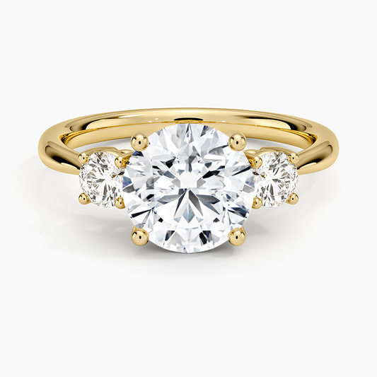 Selene Three Stone Diamond Ring (1/3 ct. tw.) - Round Center Stone