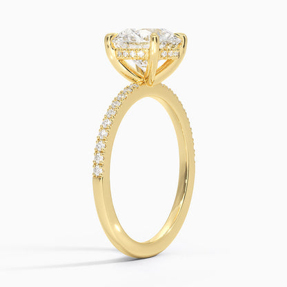 Perfect Fit Half Coverage Hidden Halo Diamond Ring (1/5 ct. tw.) - Round Center Stone