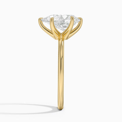 Fairmined 1.5mm Six-Prong Solitaire Ring - Pear Center Stone