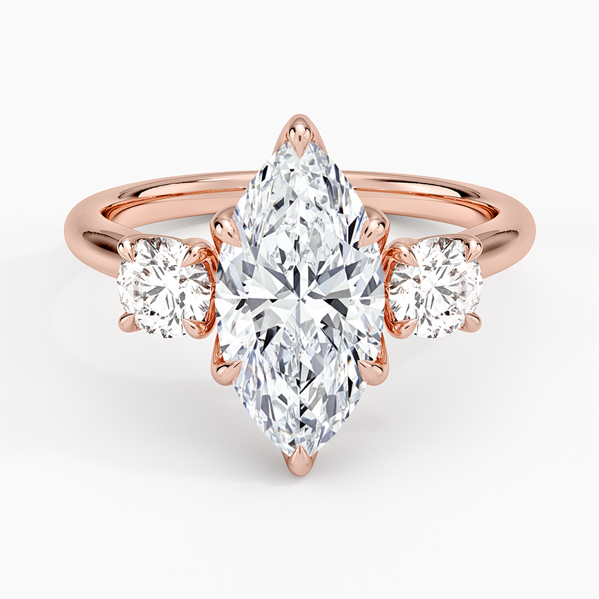 Elodie Perfect Fit Three Stone Diamond Ring (1/2 ct. tw.) - Marquise Center Stone