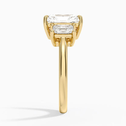 Luxe Helena Radiant-Cut Three Stone Diamond Ring - Radiant Cut Center Stone