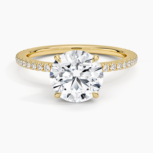 Demi Three-Quarter Coverage Diamond Ring (1/3 ct. tw.) - Round Center Stone