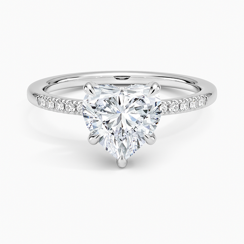 Viviana One-Quarter Coverage Diamond Ring - Heart Center Stone