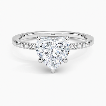 Viviana One-Quarter Coverage Diamond Ring - Heart Center Stone