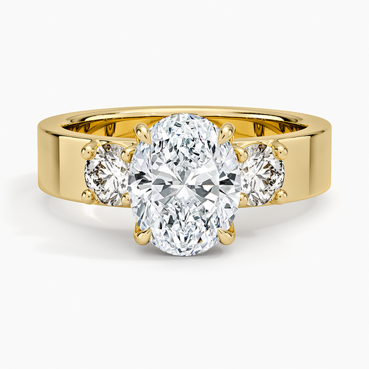 Peyton Three Stone Diamond Ring (1/2 ct. tw.) - Oval Center Stone