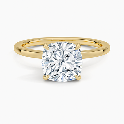 Secret Halo 1.5mm Diamond Ring - Cushion Cut Center Stone