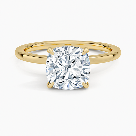 Secret Halo 1.5mm Diamond Ring - Cushion Cut Center Stone