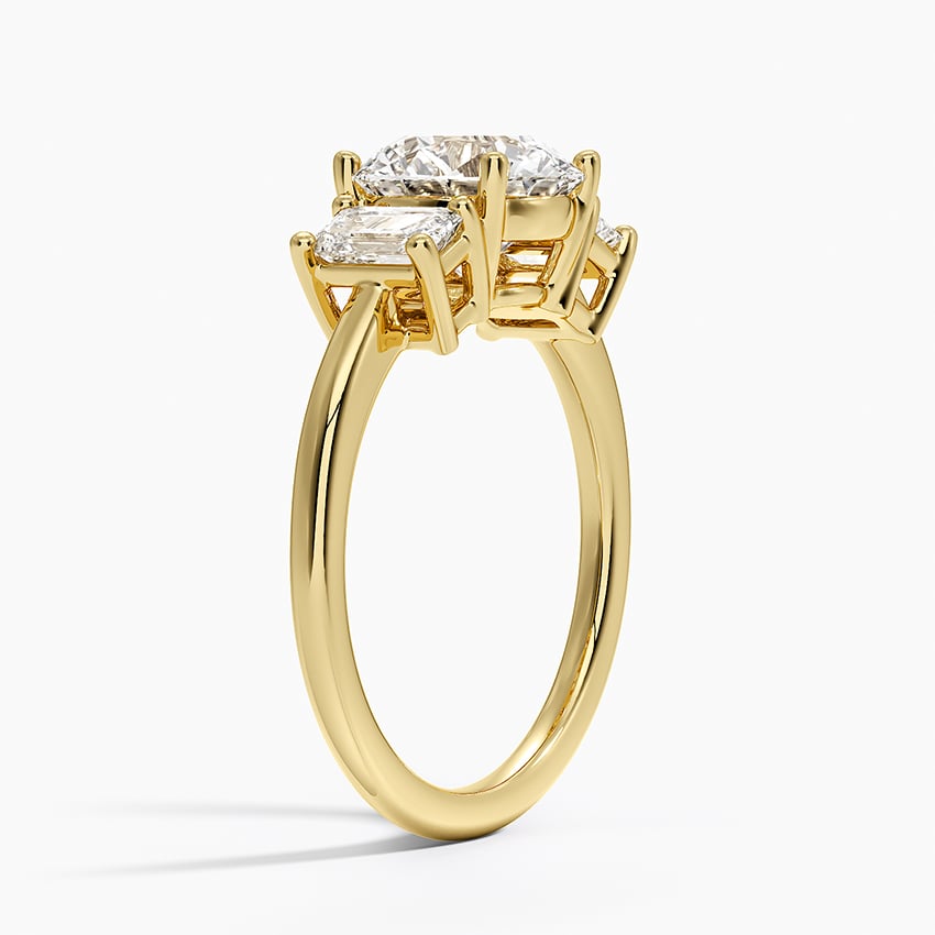 Luxe Rhiannon Three Stone Diamond Ring (3/4 ct. tw.) - Round Cut Center Stone