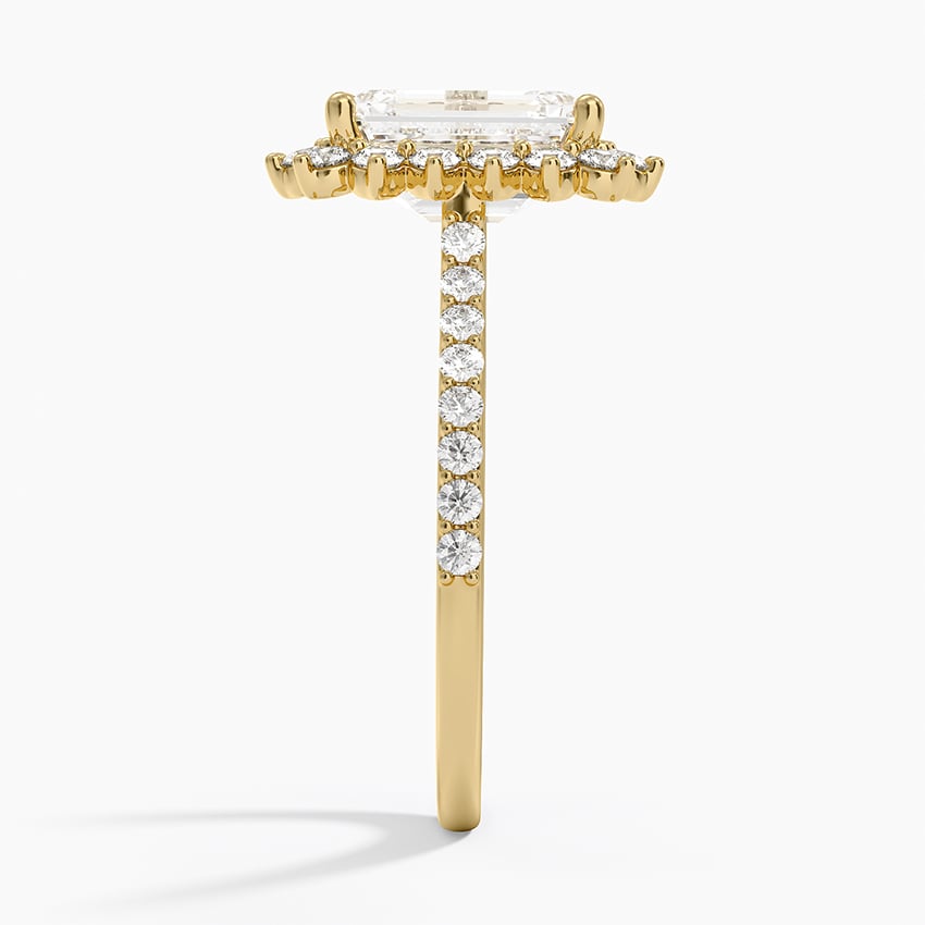 Luxe Sunburst Halo Diamond Ring (1/2 ct. tw.) - Emerald Cut Center Stone