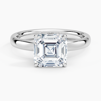 Elodie 2.5mm Solitaire Ring - Asscher Cut Center Stone